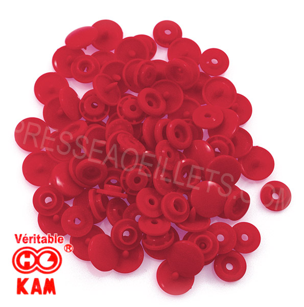 Boutons pression kam rouge