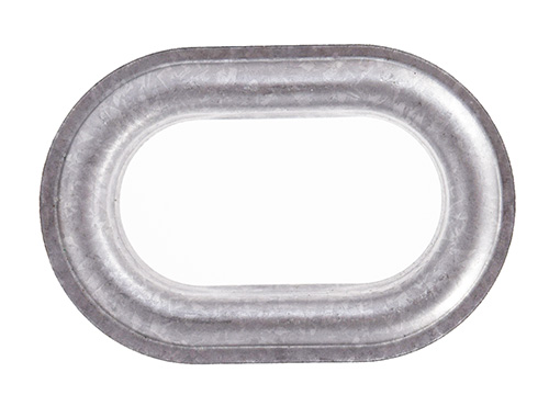 oeillet TIR oblong (ovale) en acier galvanisé (acier zingué) 40x20 mm